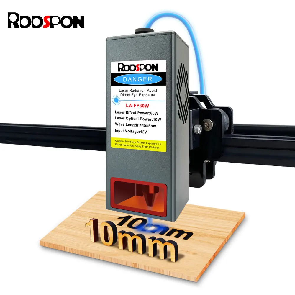 Conjunto de Módulo de Cabeça a Laser Cnc de Alta Potência Ttl de Assistência a ar Máquina de Gravação a Laser Faça Você Mesmo Corte de Madeira 80w 12v 24v