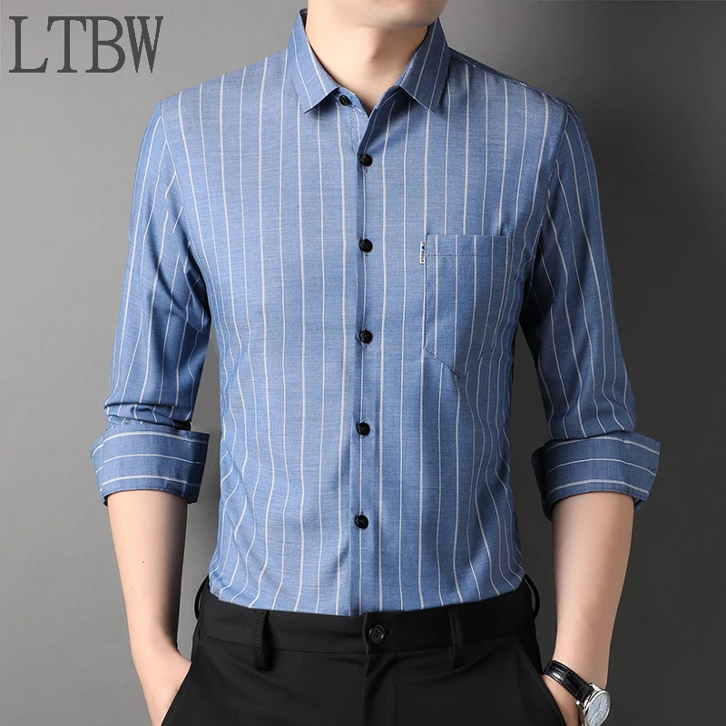 New Spring and Autumn Men's Business Solid Color Formal Long Sleeve Shirts Men's Sleeves Slim Fit Casual Shirts Hot Selling Spot