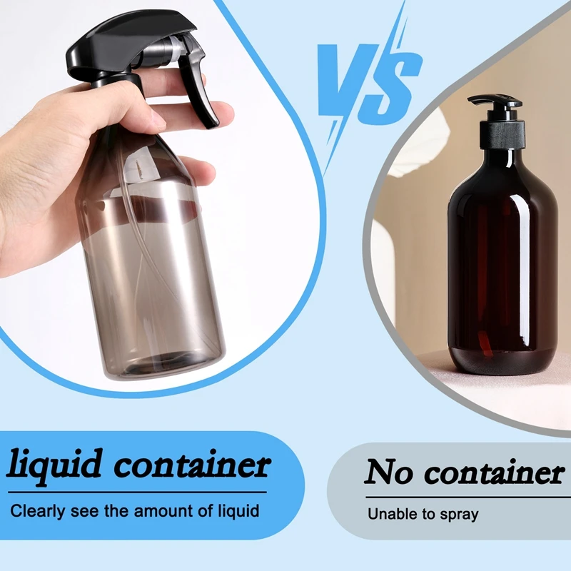 Plastic Spray Bottles For Cleaning Solutions,10OZ Reusable Empty Container With Durable Black Trigger Sprayer, 3Pack