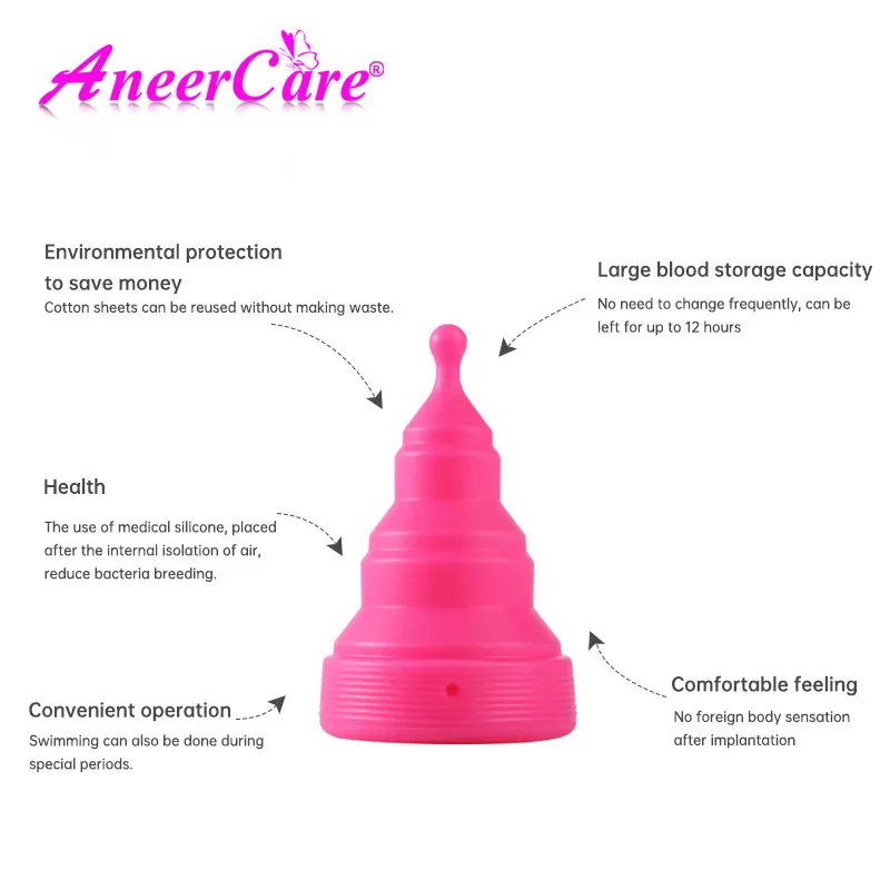 Foldable Menstrual Cup Reusable Menstrual Supplies Women\'s Health Care Saving Environmental Protection 4 Colors Menstrual Cups.