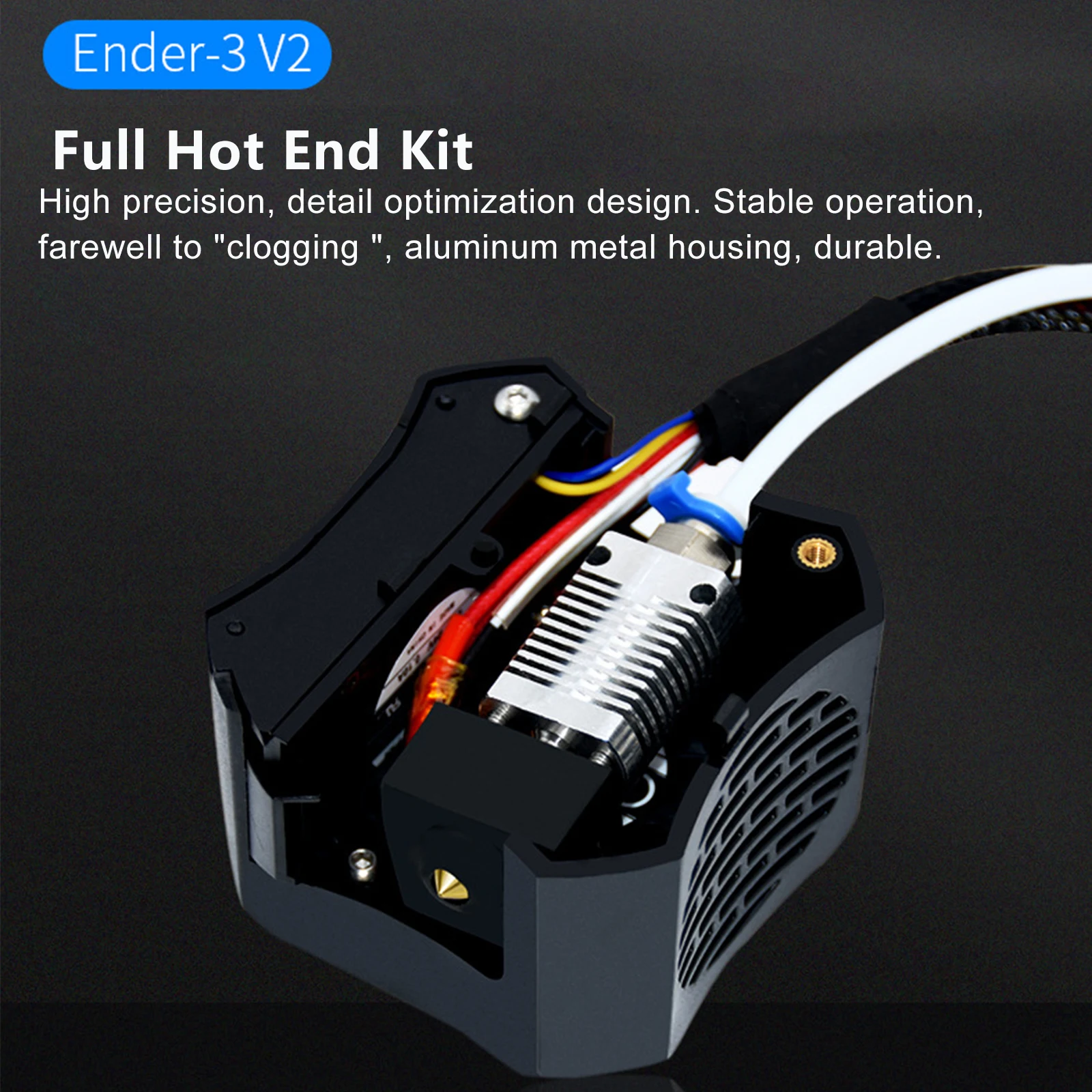 3D Ender 3 V2 Full Hot End Kit Strong Wear Resisting Print Freely for Ender-3 V2 Original Hotend Kit 3D Printer Part 24V 40W Fan