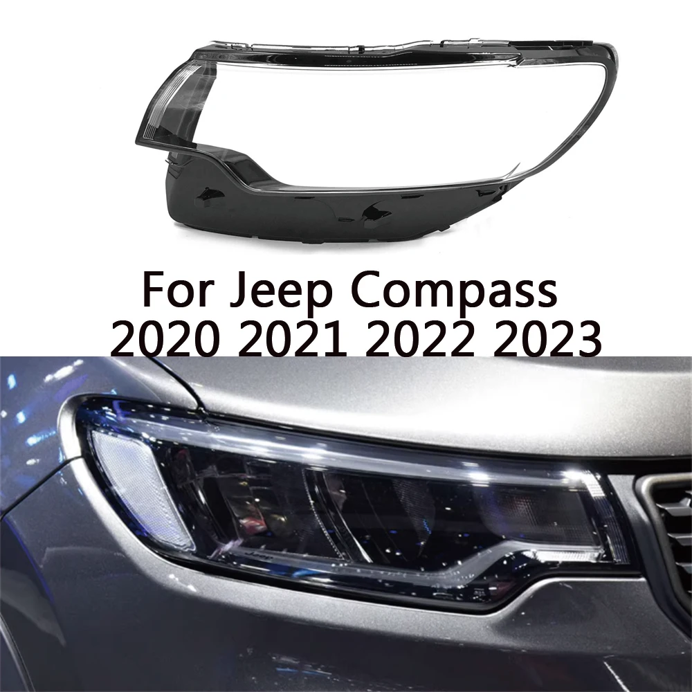 CHKKZT For Jeep Compass 2020 2021 2022 2023 front Car Headlight Cover Lens Shell Lampcover Lampshade Headlamp housing