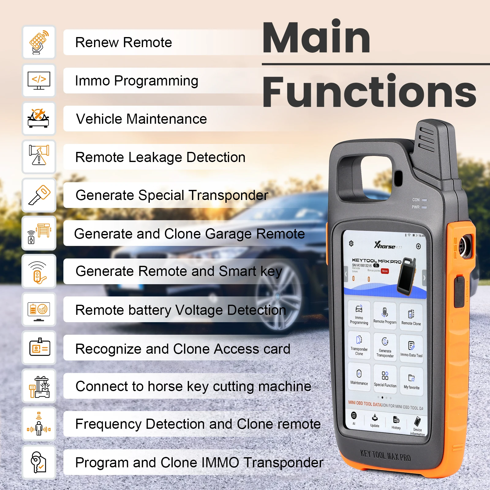 Xhorse VVDI Key Tool Max Pro Remote Programmer Free with Renew Cable