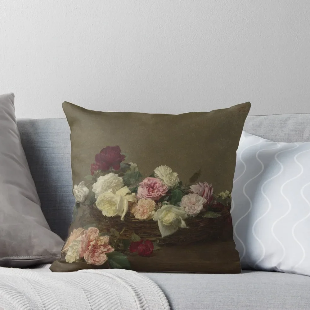 

Ignace-Henri-Theodore Fantin-Latour - A Basket Of Roses Throw Pillow anime girl Sofa Cushions pillow