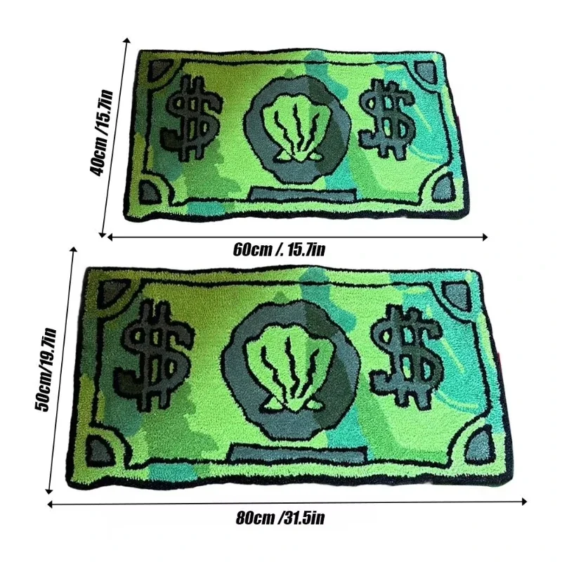 Creative Coin Carpet Household Bedroom Bedside Blanket Door Mat Floor Mat Dollar Style Floor Mat Non Slip Soft Doormat Rug