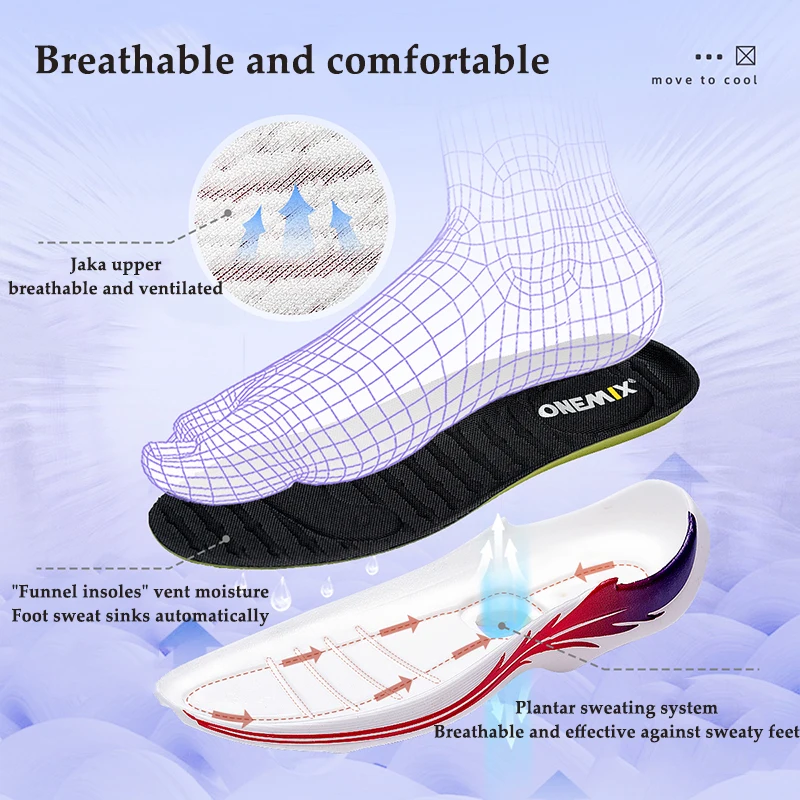 ONEMIX 2024 Marathon Men Shoes Breathable Non-slip Shock-absorbing Couple Shoes Women  Jump Rope Sneakers Cushioned cushioned