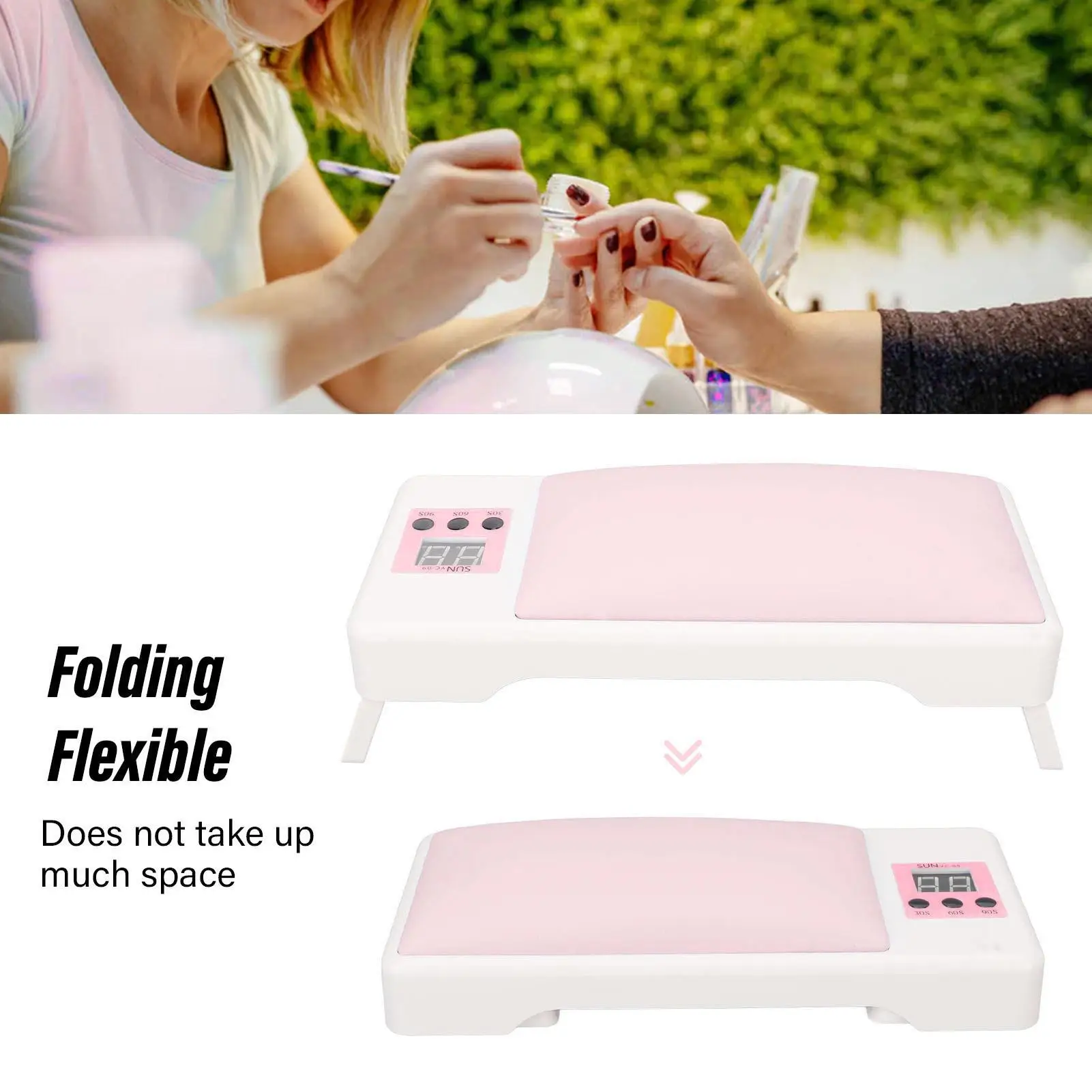 Składana podkładka pod dłoń do lampy do paznokci, stylowa, elastyczna, do suszarki do paznokci, do użytku domowego, do zdobienia paznokci i do salonu.