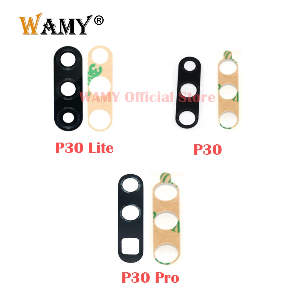 2Pcs/lot WAMY New Back Rear Camera Glass Lens Replacement For Huawei P30 Pro P30 Lite With Adhesive Sticker