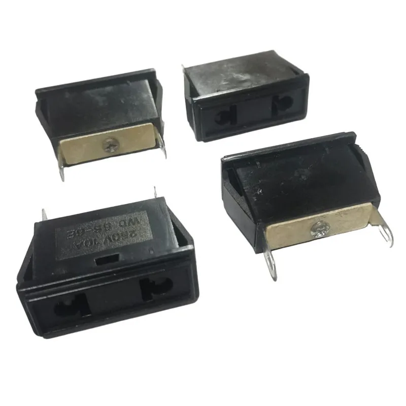 2PCS Black 10A Chassis Female 2PIN AC USA 1-15R Inline Socket US EU Electric AC Power Socket Industrial Power Connector