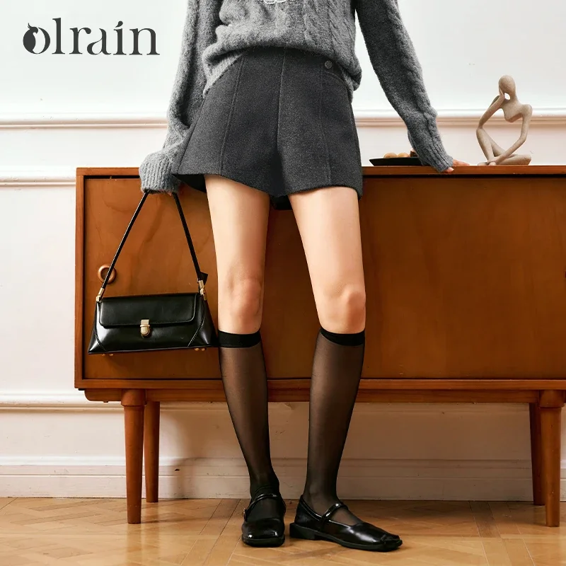 OLrain Grey Shorts Women Spring Summer Vintage Sexy Clothes for Ladies A-line High-Waist Casual Office Shorts E56QK90251