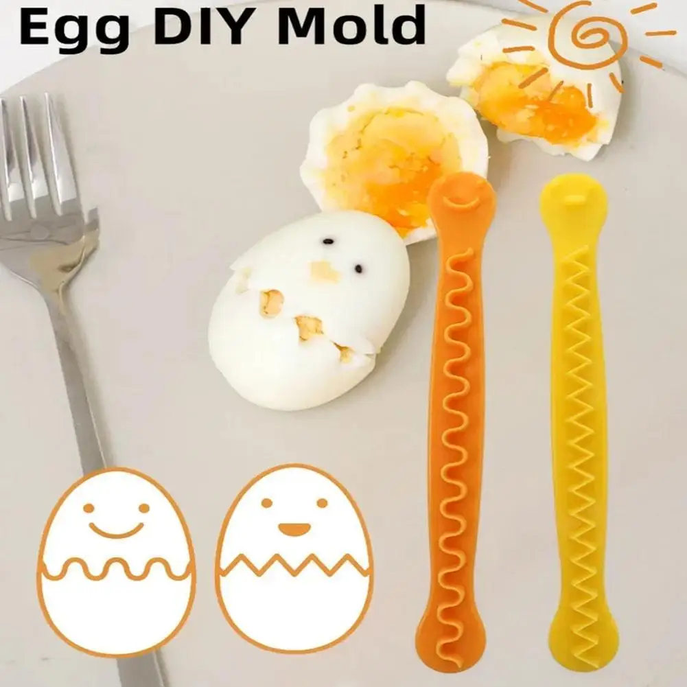 2PCS Fancy Cooked Eggs Cutter Cute Eggshell Shape Making Boiled Eggs Bento Cut Flower Kitchen Cooking Gadgets Tools