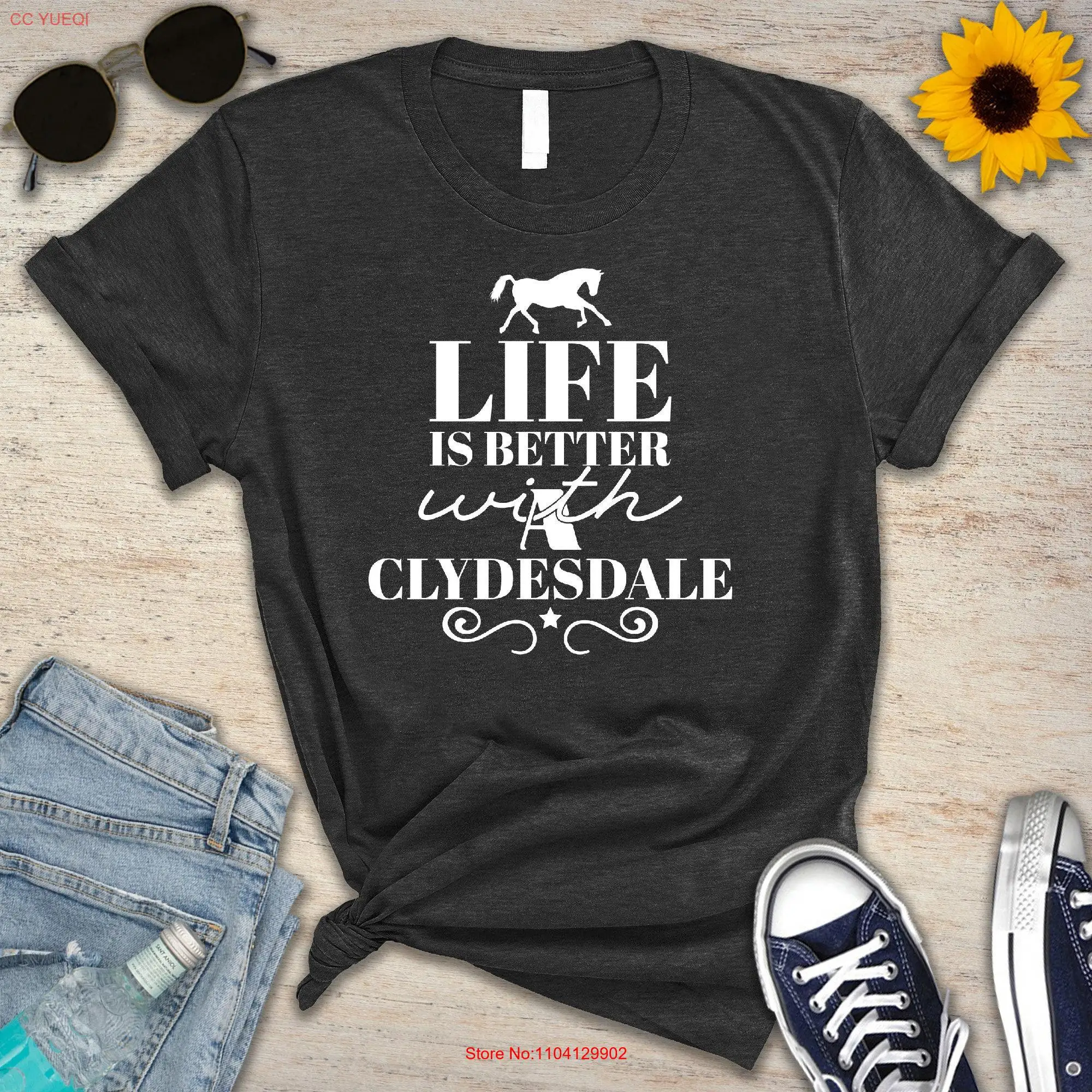 

Clydesdale Horse T Shirt long or short sleeves