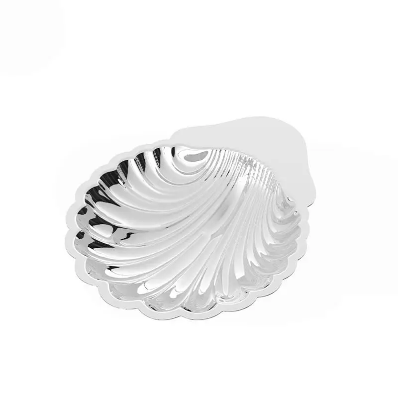 Shell Shape Stainless Steel Dish Plate Metal Cheese Dessert Dish Plate Tableware Storage Jewelry Plate Table Decoration