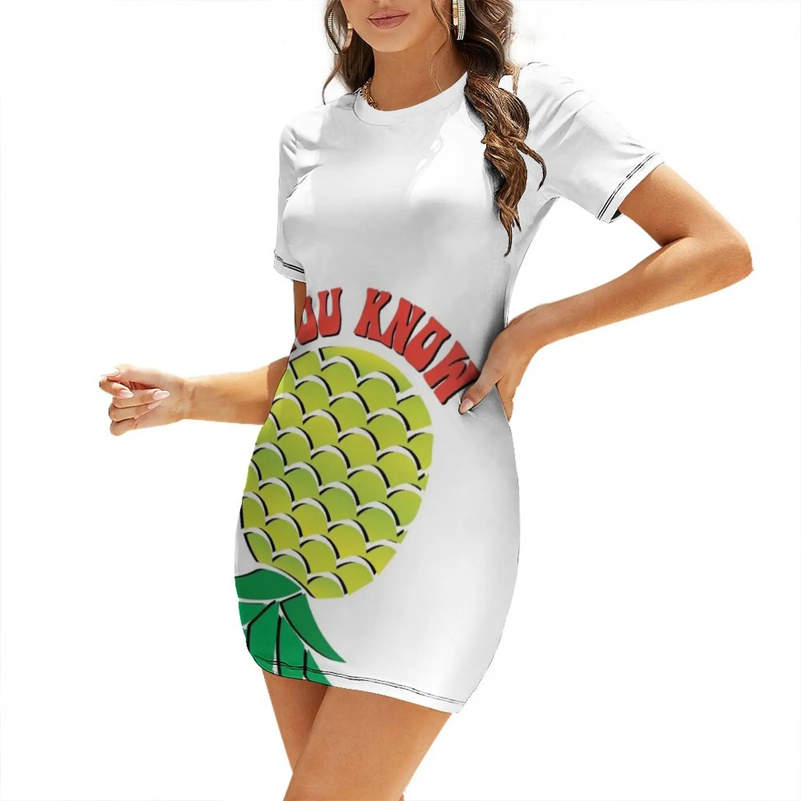 Upside Down Pineapple Swinger Short Sleeved Dress dresses for women 2024 luxury designer party dresses for woman 2024