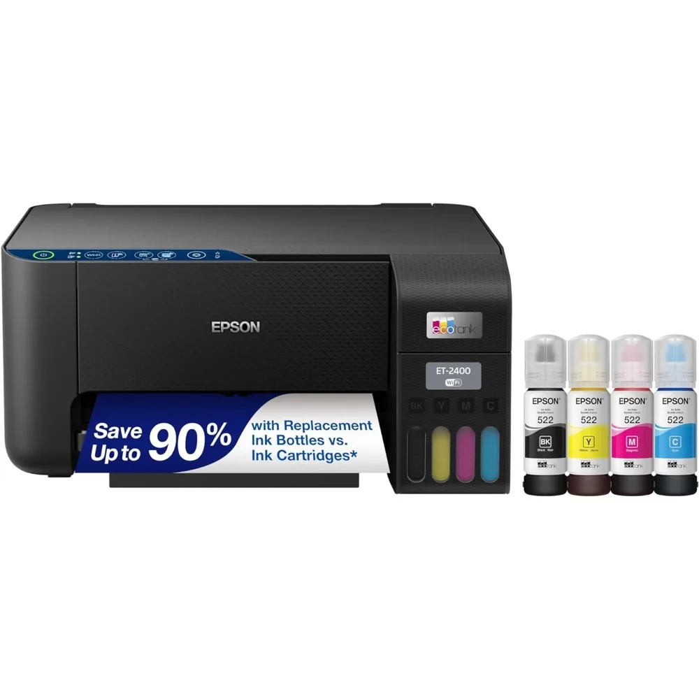 EcoTank ET-2400 Wireless Color All-in-One Cartridge-Free Supertank Printer with Scan and Copy – Easy, Everyday Home Printing