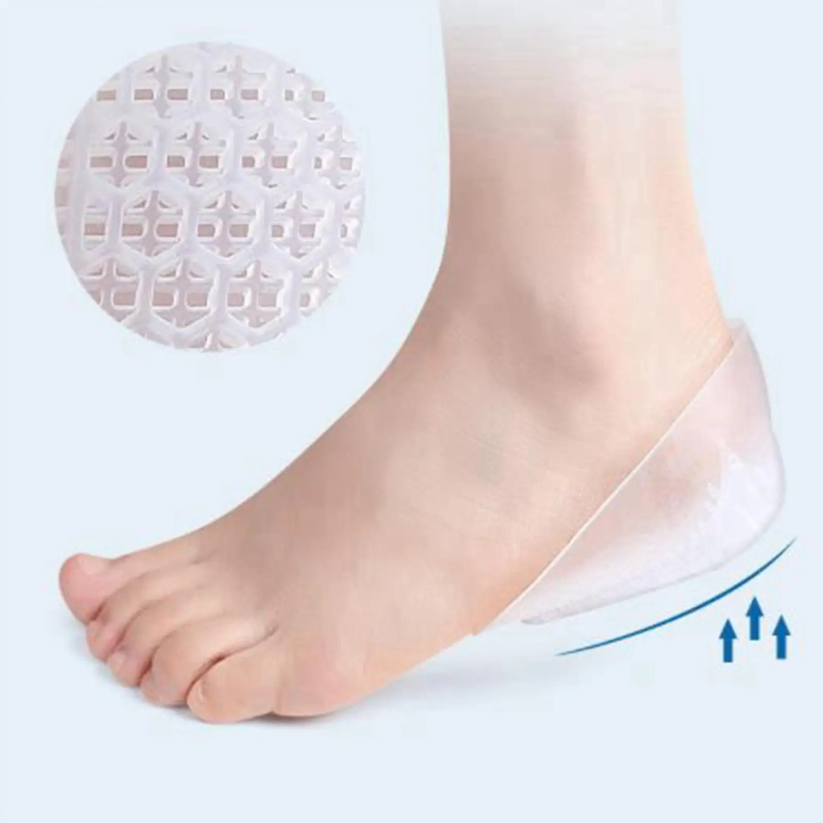 1 Pair U Shaped Gel Heel Cups Reduce Swelling Support Comfortable Protectors Cushion Insert for Plantar Fasciitis Achilles Pain