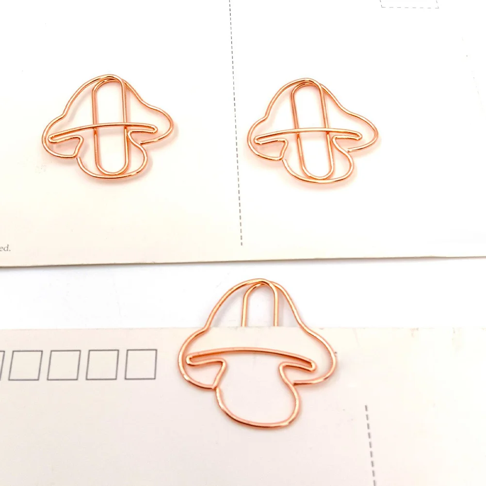 

20 Pcs Multipurpose Mushroom Paper Clip Student Mini Mushrooms Paperclip Iron Large Clips Document