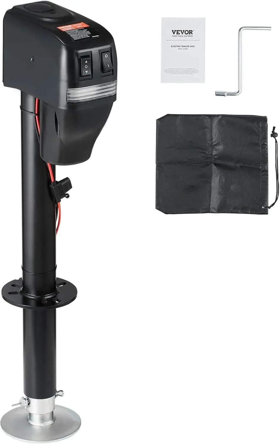 Electric Trailer Jack, Power Tongue Jack Weight Capacity 4000lbs, 9.84"-33.85" Electric Tongue Jack with Waterproof Cover