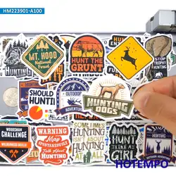 20/30/50/100PCS Wild Hunting Stickers Outdoor Adventure Funny Slogan Decals for Car Bike Motorcycle Laptop Phone Luggage Sticker