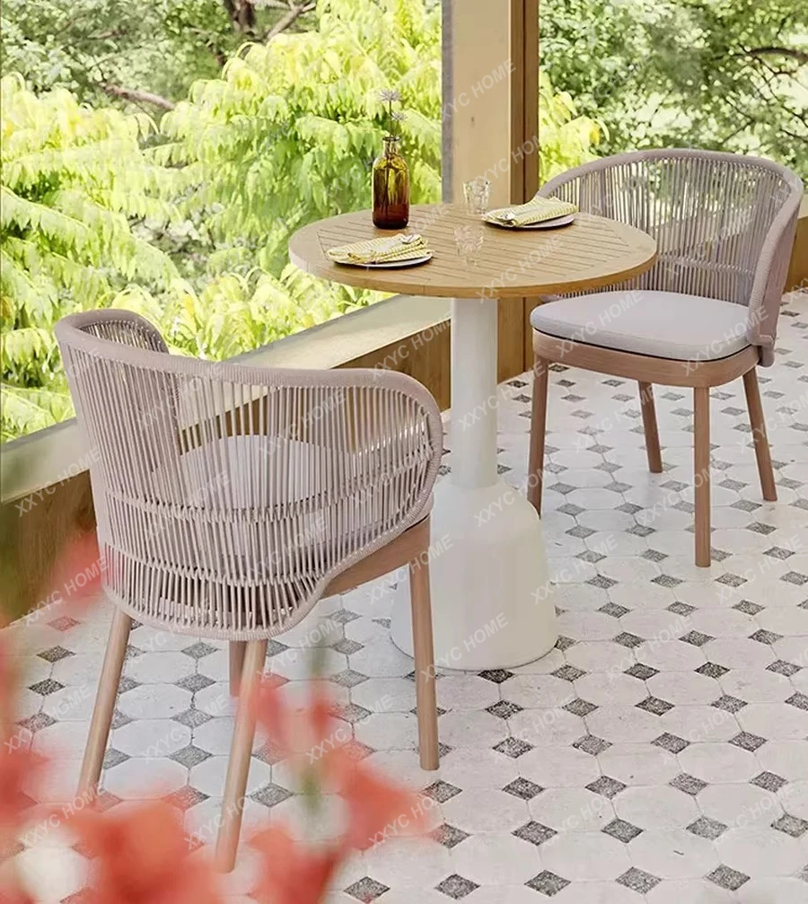 TT Outdoor rattan sofa courtyard balcony casual single chair open-air
