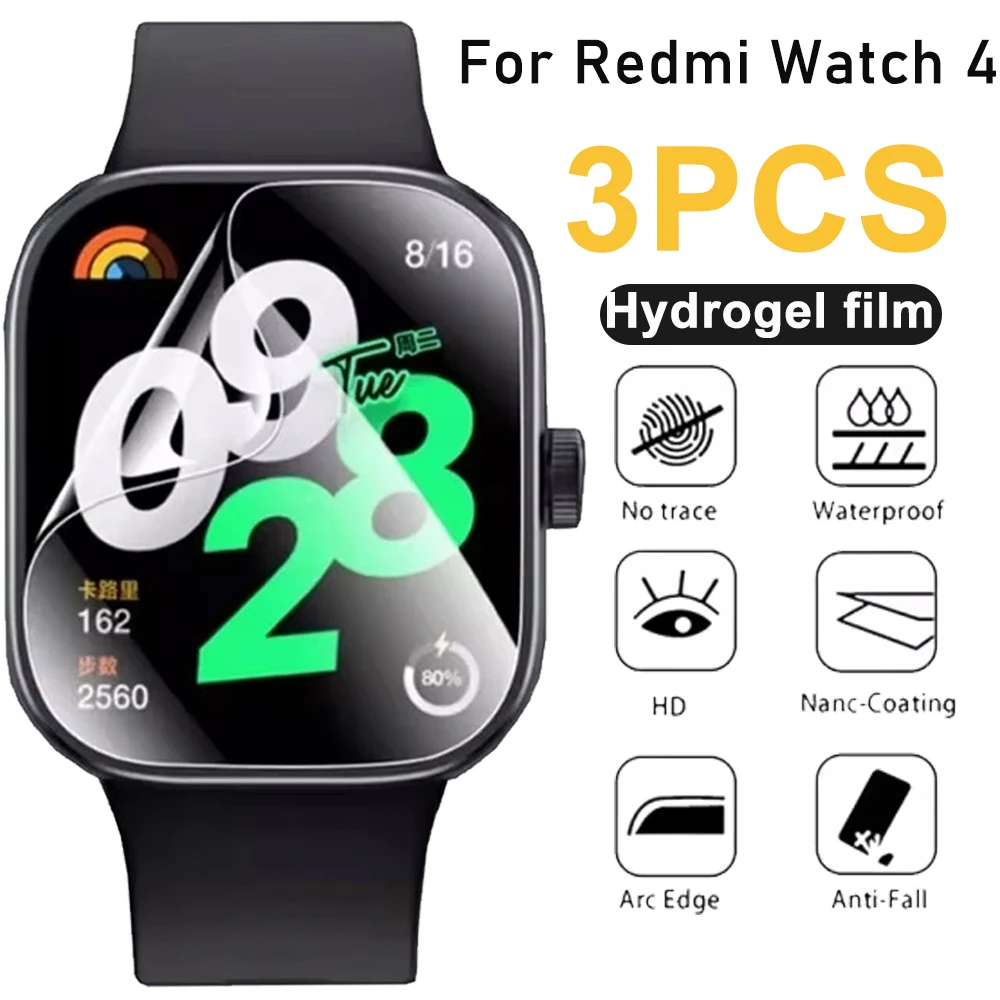Soft TPU Hydrogel Film For Redmi Watch 4 Curved Film Screen Protector (Not Glass) For Redmi Watch 4 Protective Film Accessories