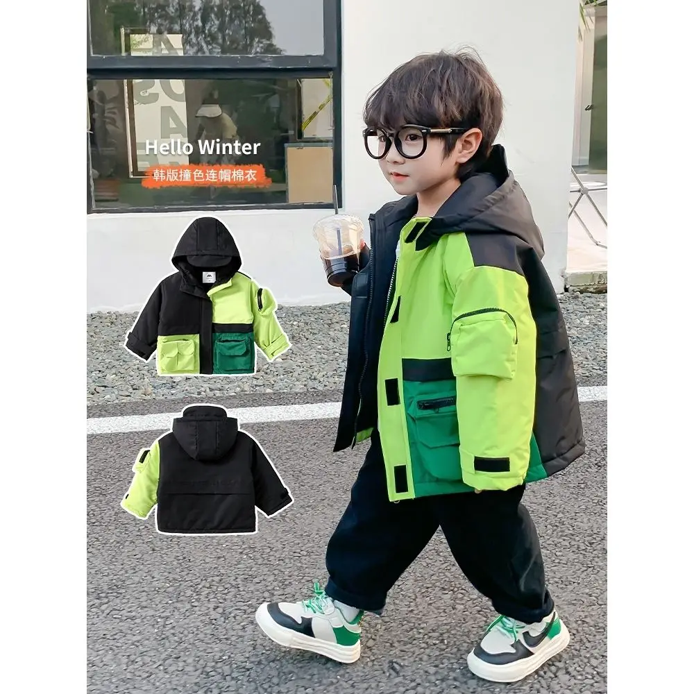 

Spring Casual Children Hooded Windcoat Zipper Tops Outwear Coats Kids Baby Boy Color contrast Jacket Autumn Sportwear Windbreake