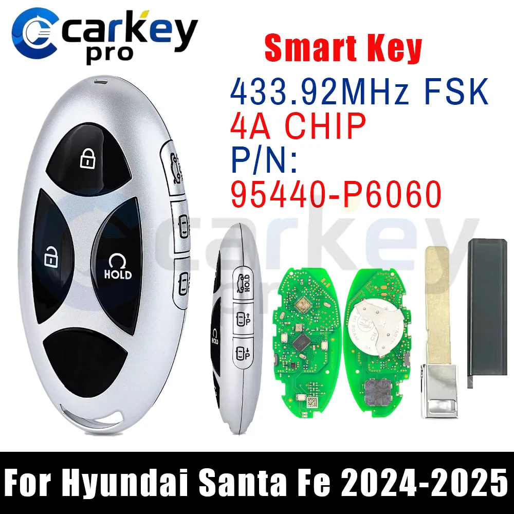 Carkeypro 6Buttons Smart Key 433MHz 95440-P6060 4A CHIP For Hyundai Santa Fe 2024-2025