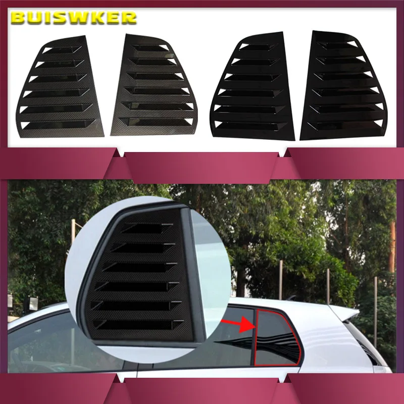 Car Rear Window Shutter Cover Trim Window Louver Side Vent For Volkswagen VW Golf 6 MK6 2008-2012 Auto Decoration Car parts