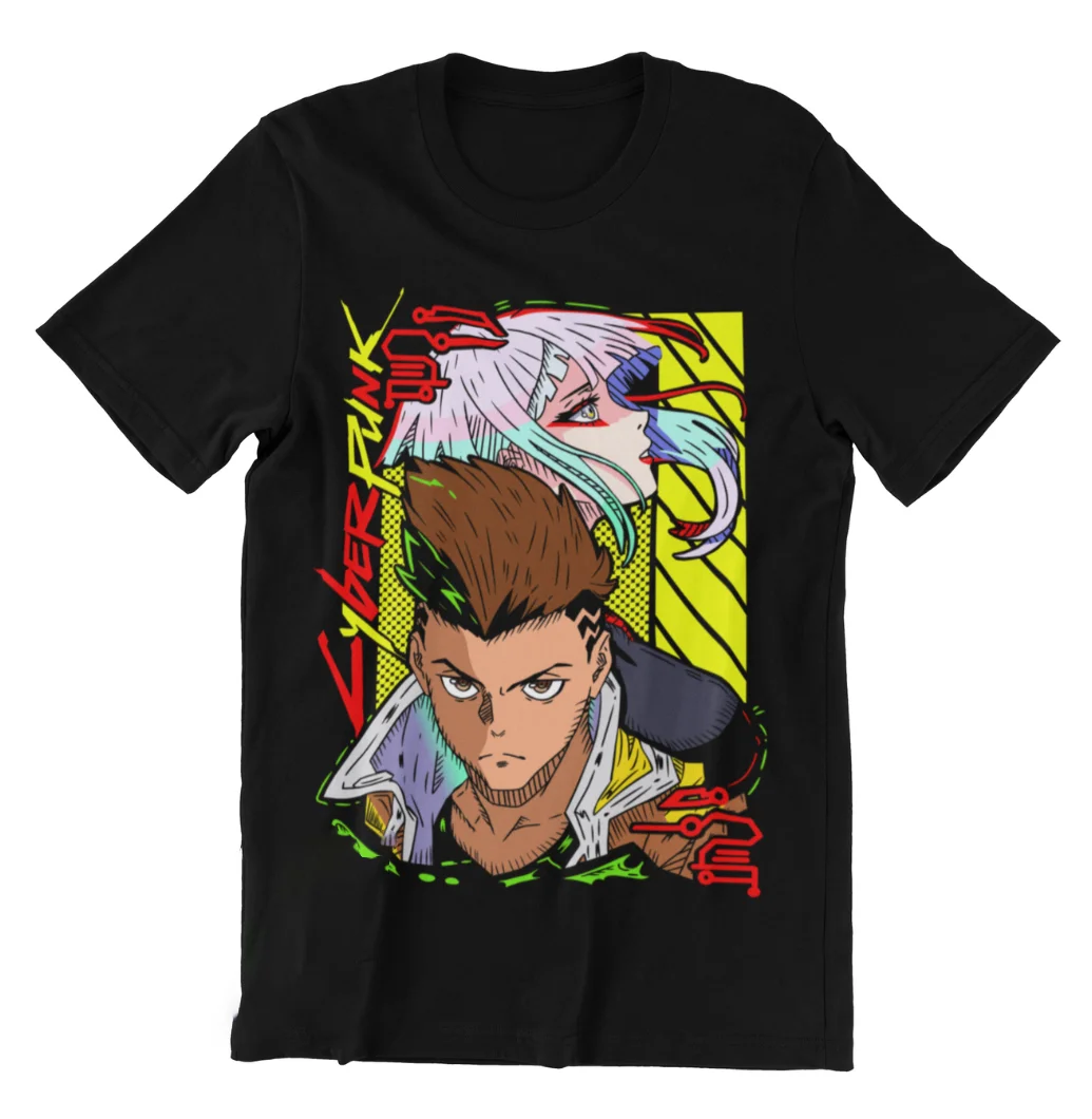 سايبر ديفيد ولوسي تي شيرت الرجال النساء الشارع الشهير المتضخم Y2k قصيرة الأكمام Harajuku الشرير الهيب هوب فضفاض الإناث الذكور الملابس تيز #1