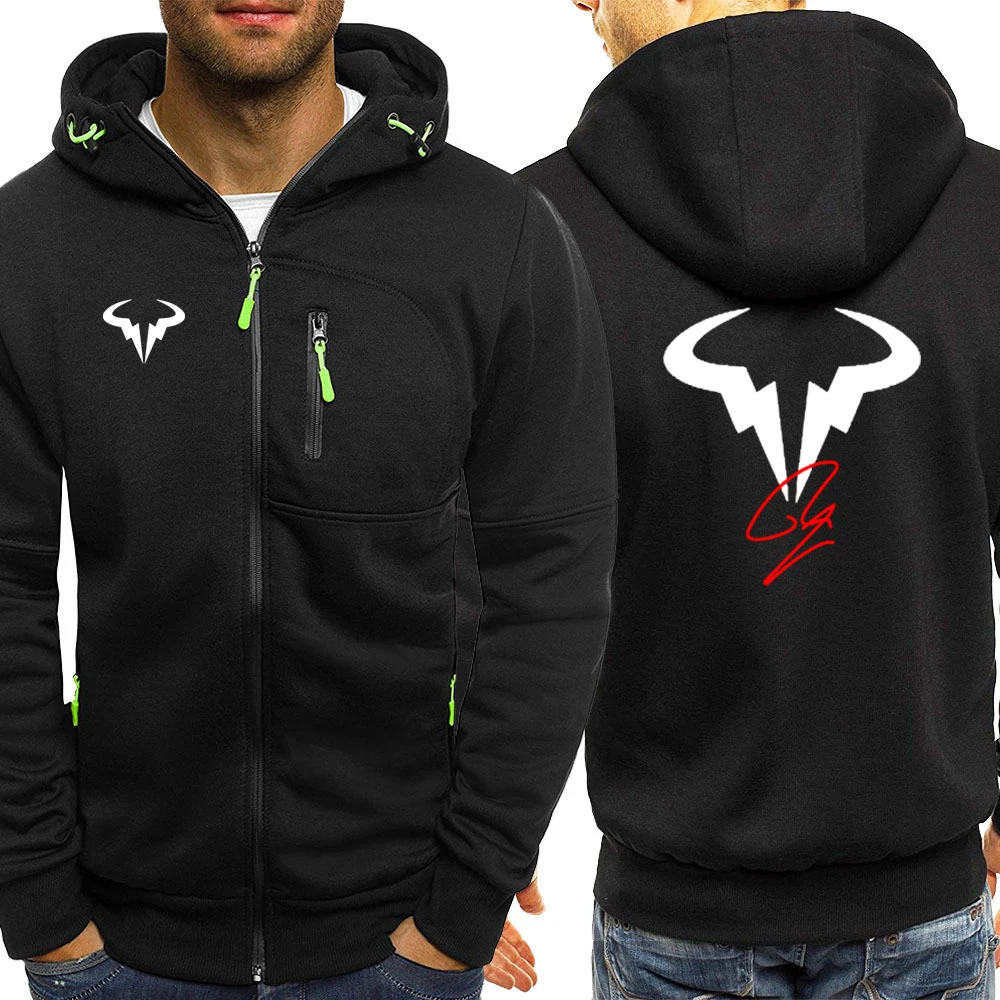 Rafael Nadal 2023 Men's New Long Leeves Cotton Fashion Print Zip Hoodies Sweatshirts Casual Harajuku Fleece Hooded Pullover Tops