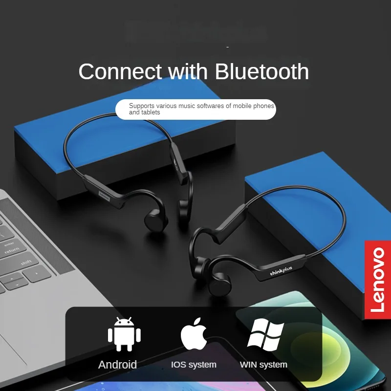 2021レノボX4骨伝導bluetoothイヤホンスポーツランニングIPX5防水ワイヤレスヘッドフォン150 2000mahのロングスタンバイヘッドセット