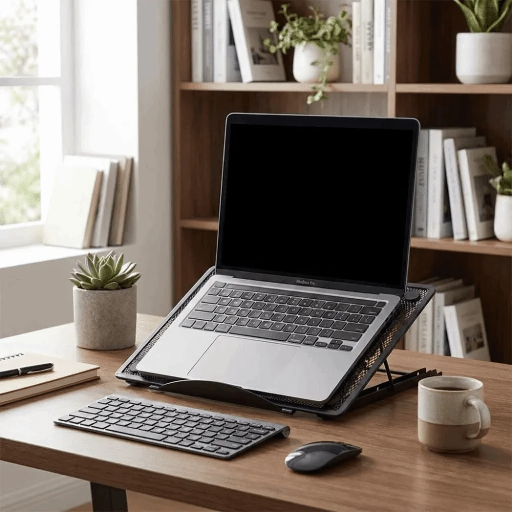 6 Adjustable Height Metal Laptop Stand High Quality Portable Tablet Holder Breathable Multi-Angle Reading Rack Office Desk