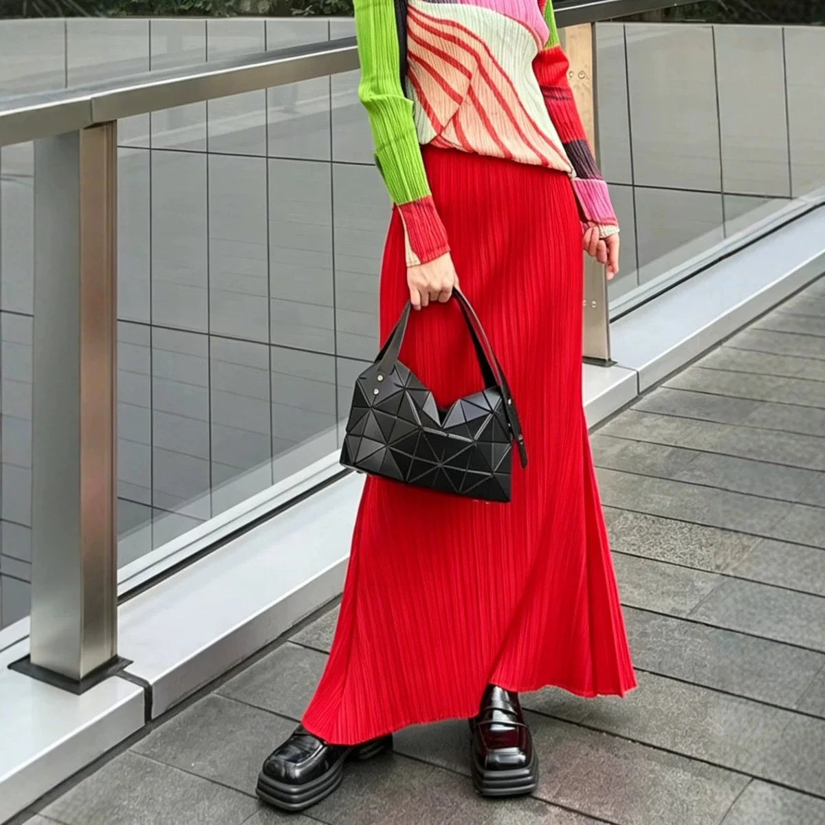 Miyake Pleated Women's Casual Skirt 2026 New Japanese Design Irregular Elastic Waist Loose Versatile Elegant Fishtail Skirt