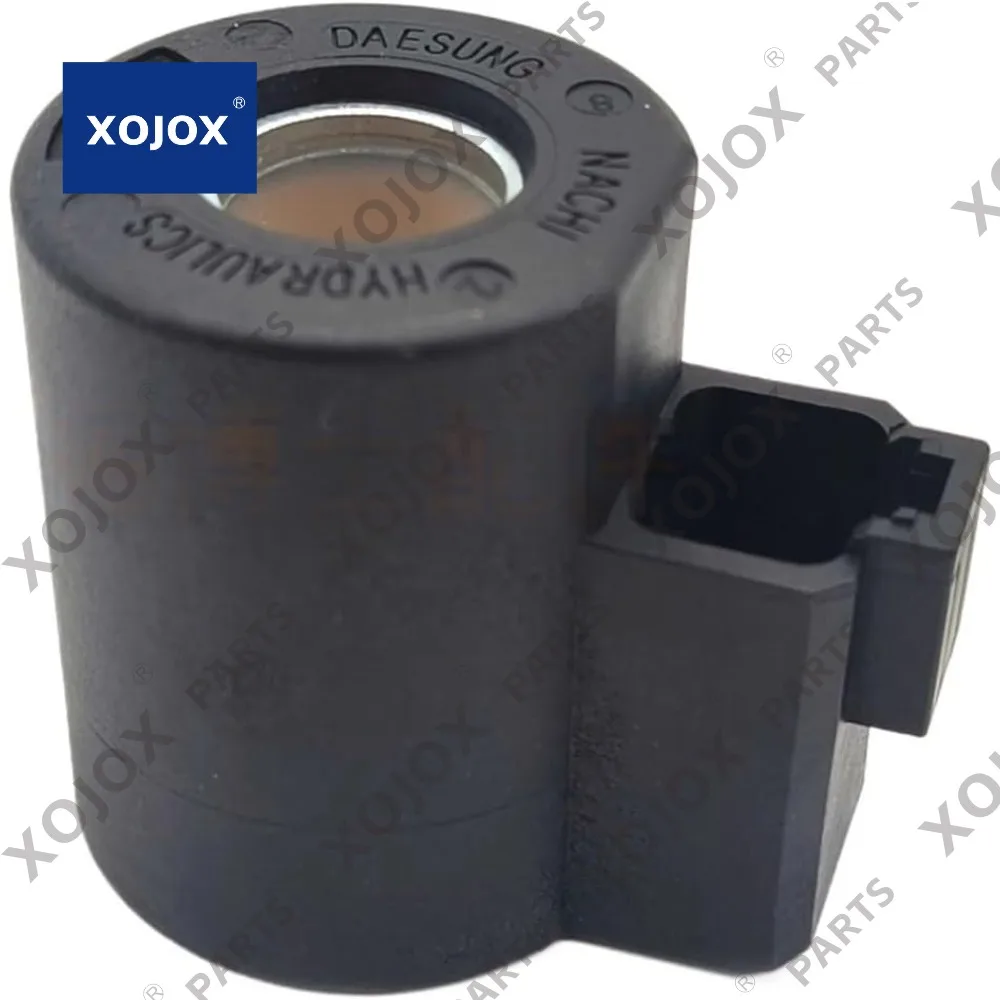 XOJOX Excavator EC55 210 240 290 360 460 Pilot Safety Lock Solenoid Valve Coil Spool for Construction Equipment(24V)