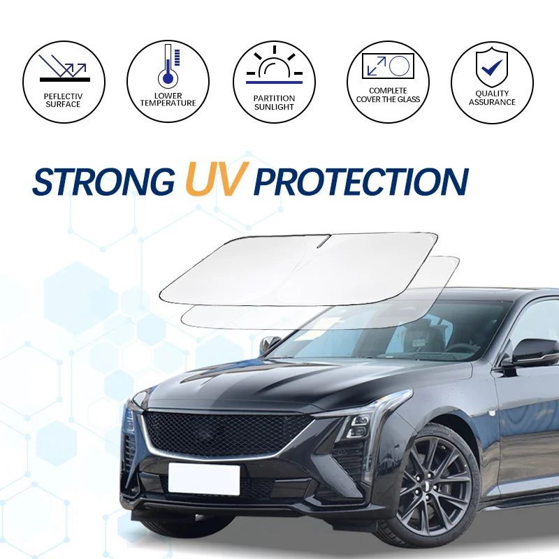 

Car Windshield Sun Shade For Cadillac Ct5 Sunshade Summer Visor Protector Foldable Blocks UV Rays Protection Accessorie