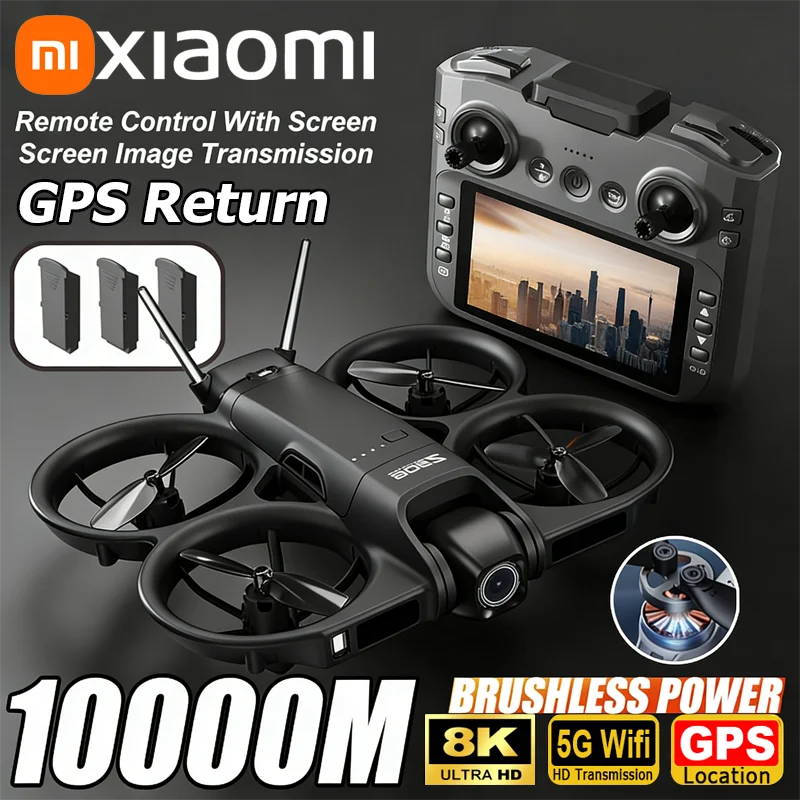 Xiaomi Z906 Drone 8K Aerial HD Intelligent Avoiding Obstacle with Larger Screen Remote Control Folding Brushless Power GPS Drone