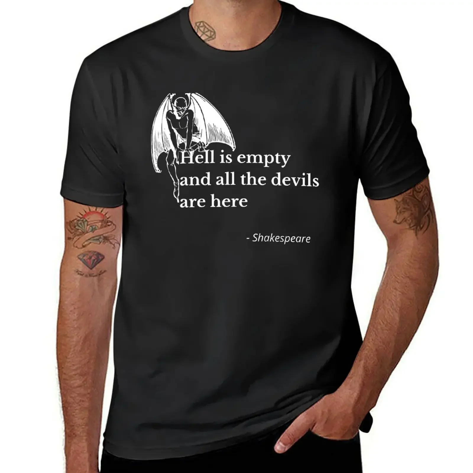 Hell Is Empty and All The Devils Are Here - Shakespeare - The Tempest T-Shirt anime clothes t shirt men