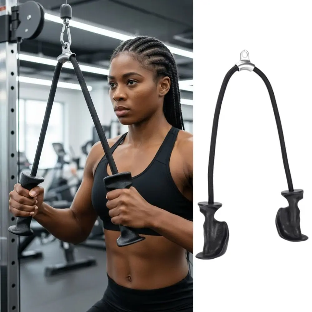 

Эргономичные ручки, трос для трицепса, сверхпрочный, противоскользящий, для тренировки трицепса, с двойной ручкой, эргономичный, для фитнеса