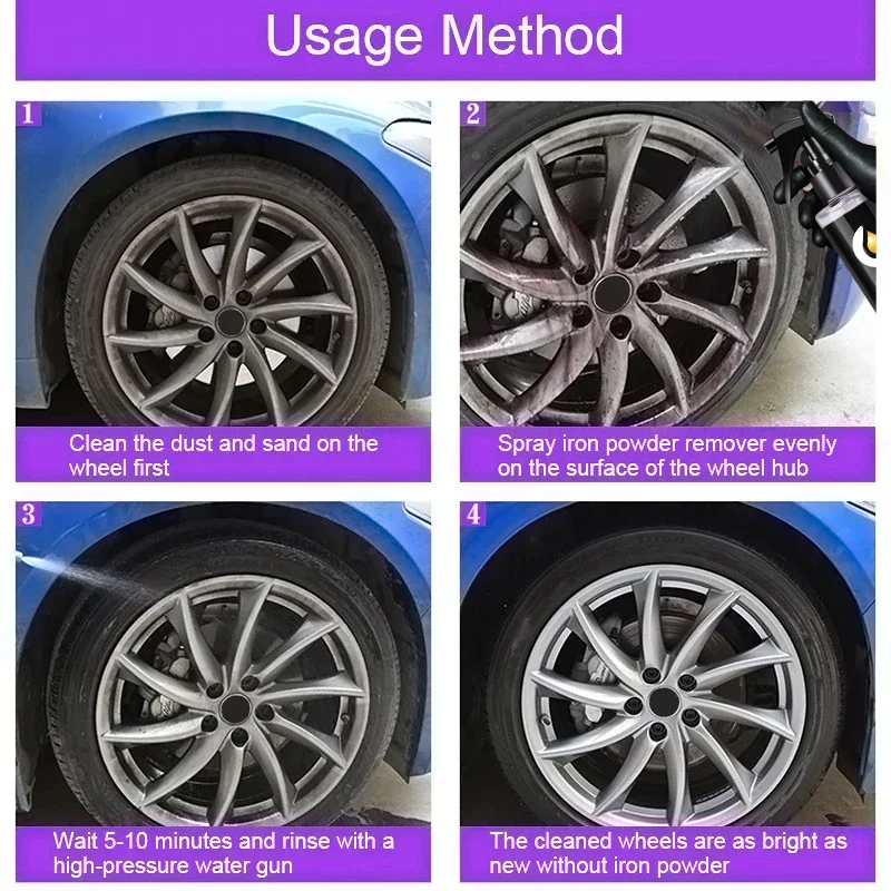 50ml/100ml Wheel Paint Iron Remover Spray Technology Professional Dust Rim Rust Cleaner Auto Detail Chemical Car Cleaning