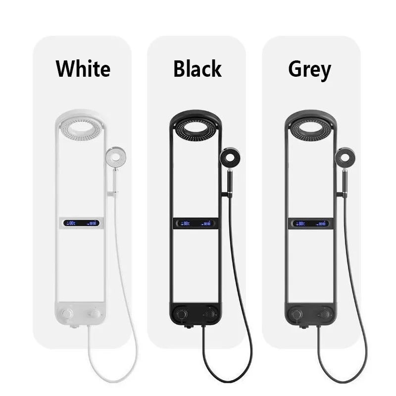 New Design Luxury Rainfall Shower System Bathroom Smart Digital Display Rotatable Pressurized Shower Head Rain Shower Faucet Set