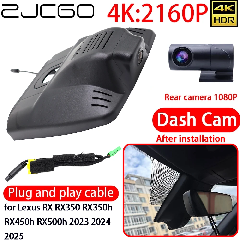 ZJCGO for Lexus RX RX350 RX350h RX450h RX500h 2023 2024 2025 4K DVR Dash Cam Wifi Front Video Recorder Camera 24h Monitor