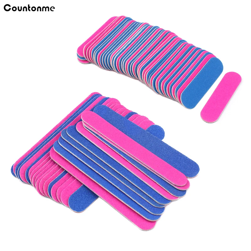 

Mini Wooden Nail Files 100Pcs Mix Color Sandpaper Sticks Disposable Nail Buffer For Manicure Straight Remover Styling Tools