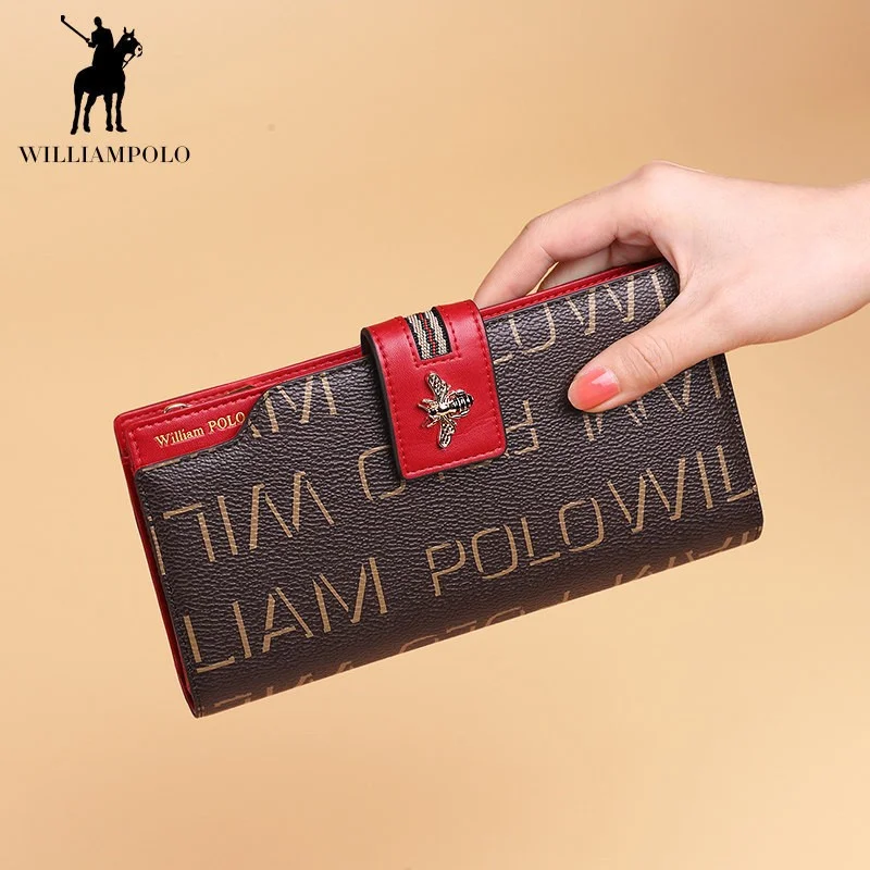 WIcomparaisons AMPOLO-Porte-monnaie en cuir de luxe pour femme, long portefeuille à équation, porte-cartes féminin, nouveau design