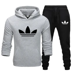 2024men and women autumn and winter new brand print set, hooded shirt+pants two-piece set, fashionable casual sportswear