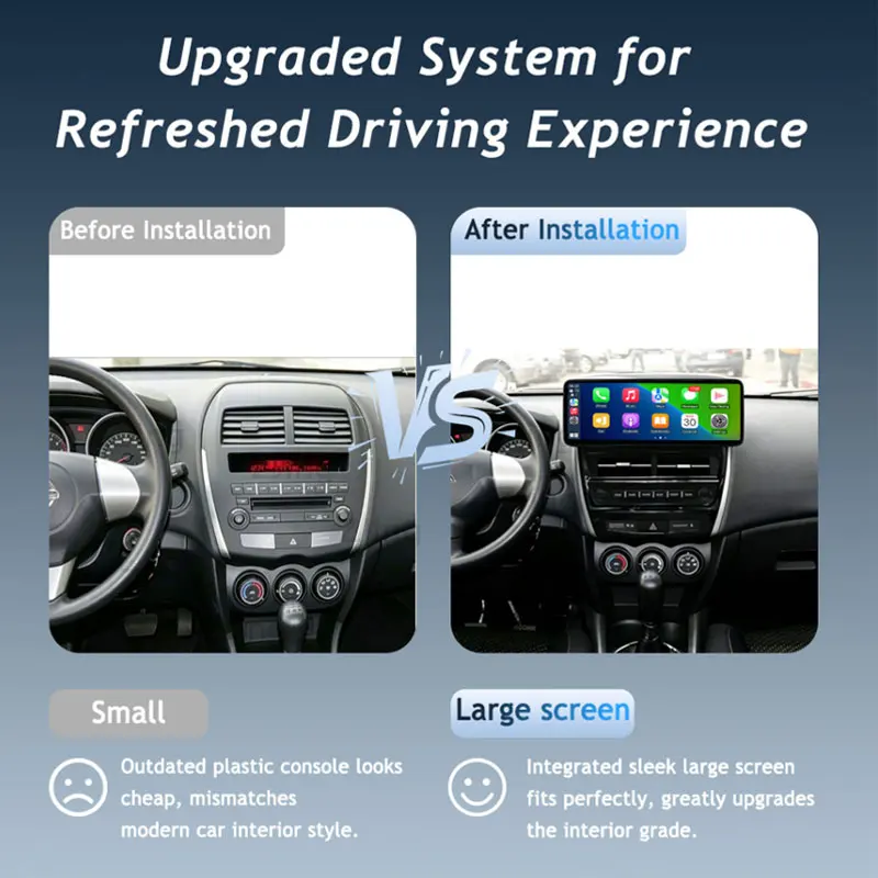 Android 16 (OS) Split Screen Wireless CarPlay For Mitsubishi ASX 2013-2018 Car Radio Auto Tools GPS Navigation Head Unit QLED