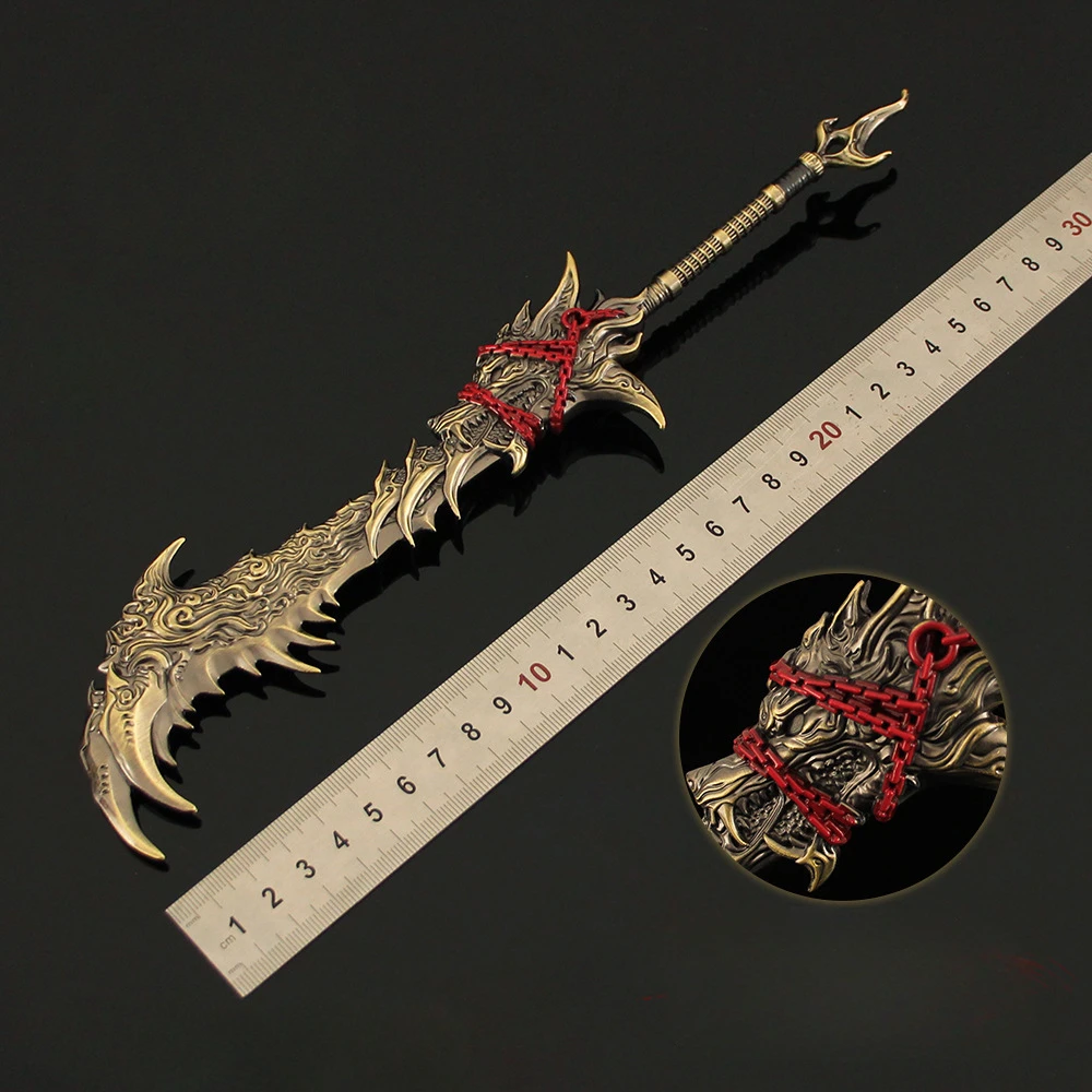 30cm naraka: bladepoint exiled estrela lobo senhor jogo periféricos modelo de metal completo ornamento colecionável cosplay arma espada brinquedo