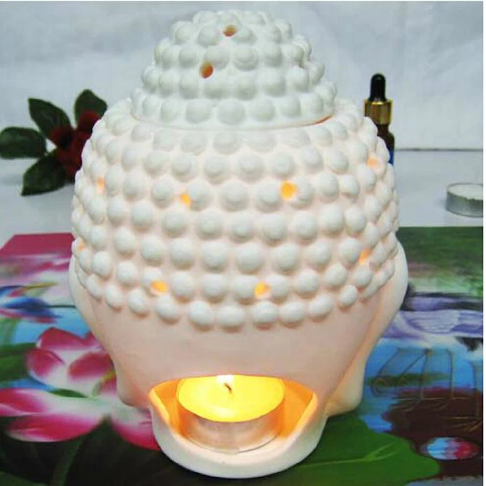 

Head Ceramic Aromatherapy Furnace 10x14cm Essential Oil Lamp for Living Room Bedroom Meditation