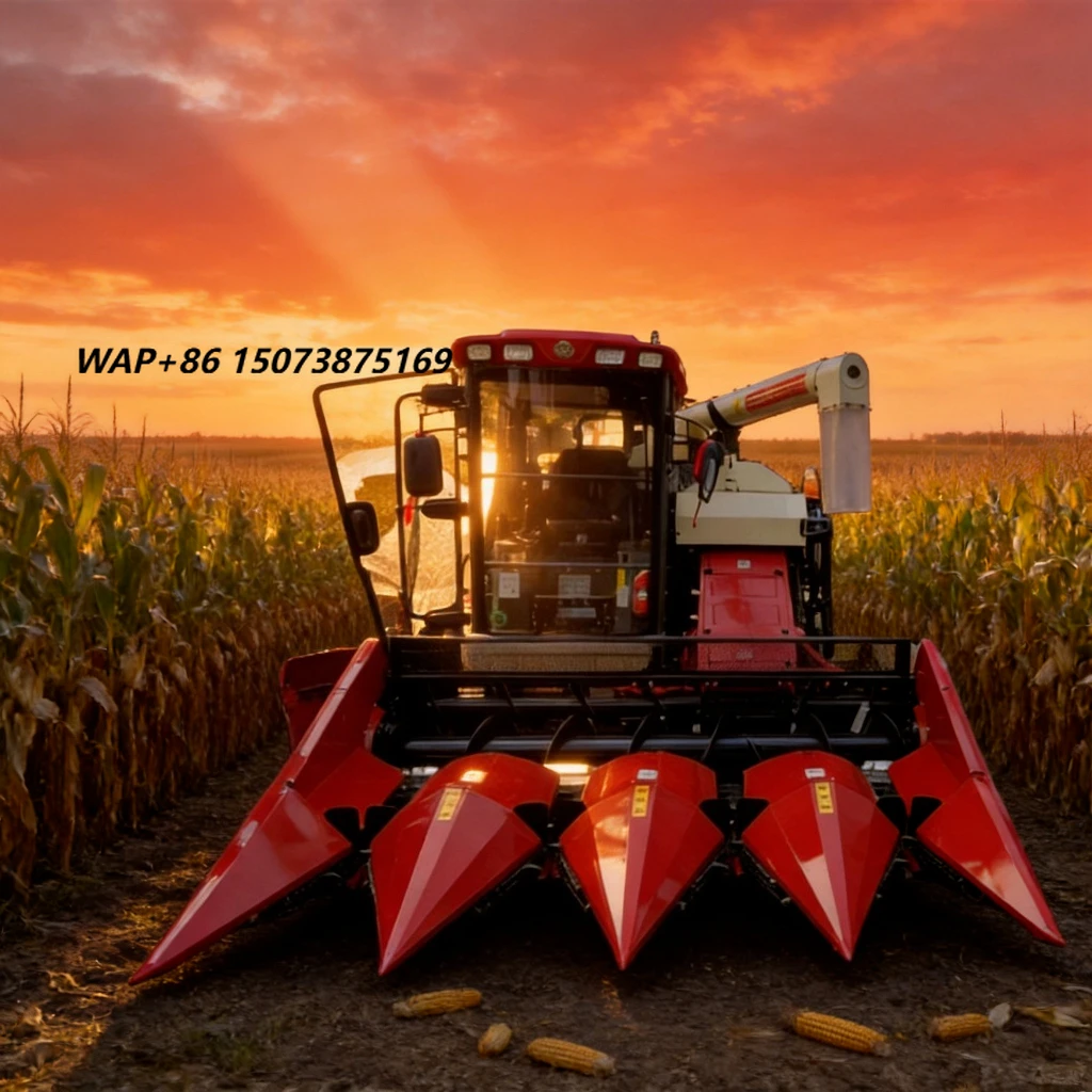 Wishope 5670*2560*2950mm Rubber Crawler Corn Combine Harvester with Engine &
