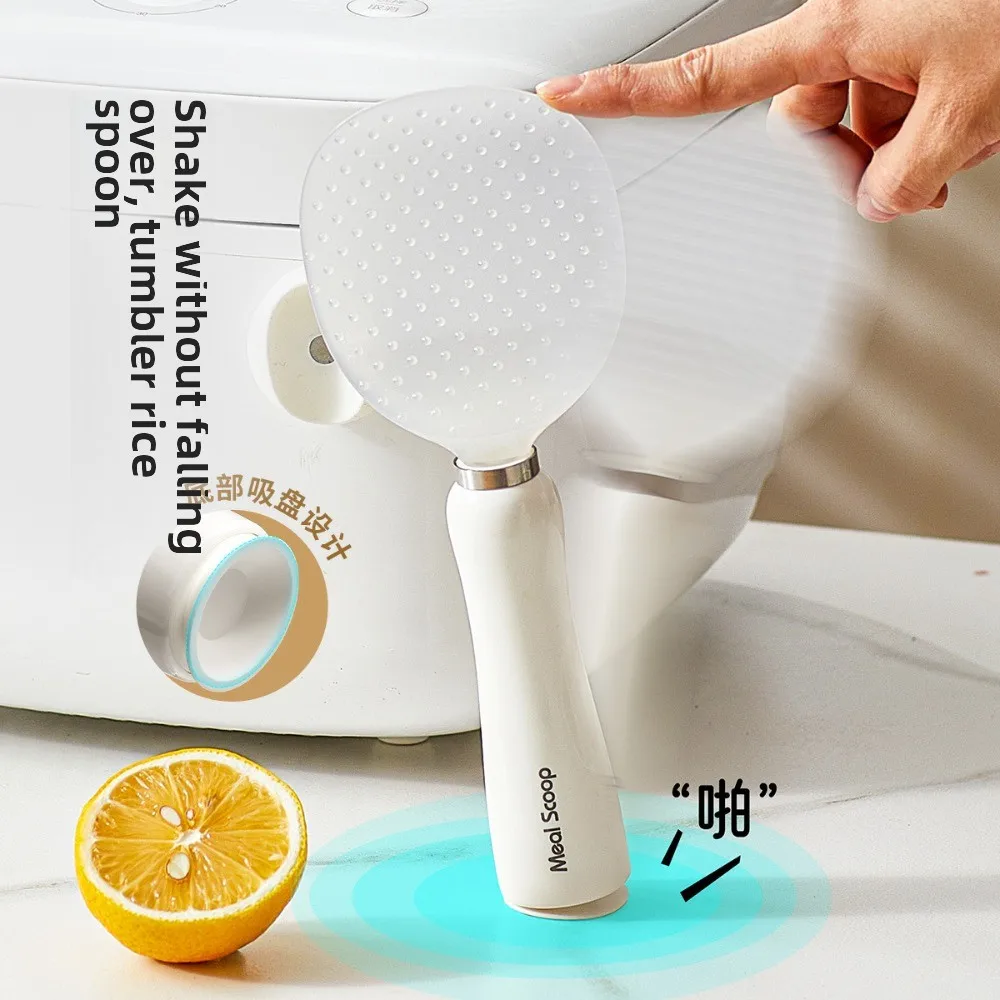 PP Magnetic Rice Scoop Non-Stick Heat-Resistant Thickened Standable Kitchen Utensil for Electric Rice Cooker Household Cooking