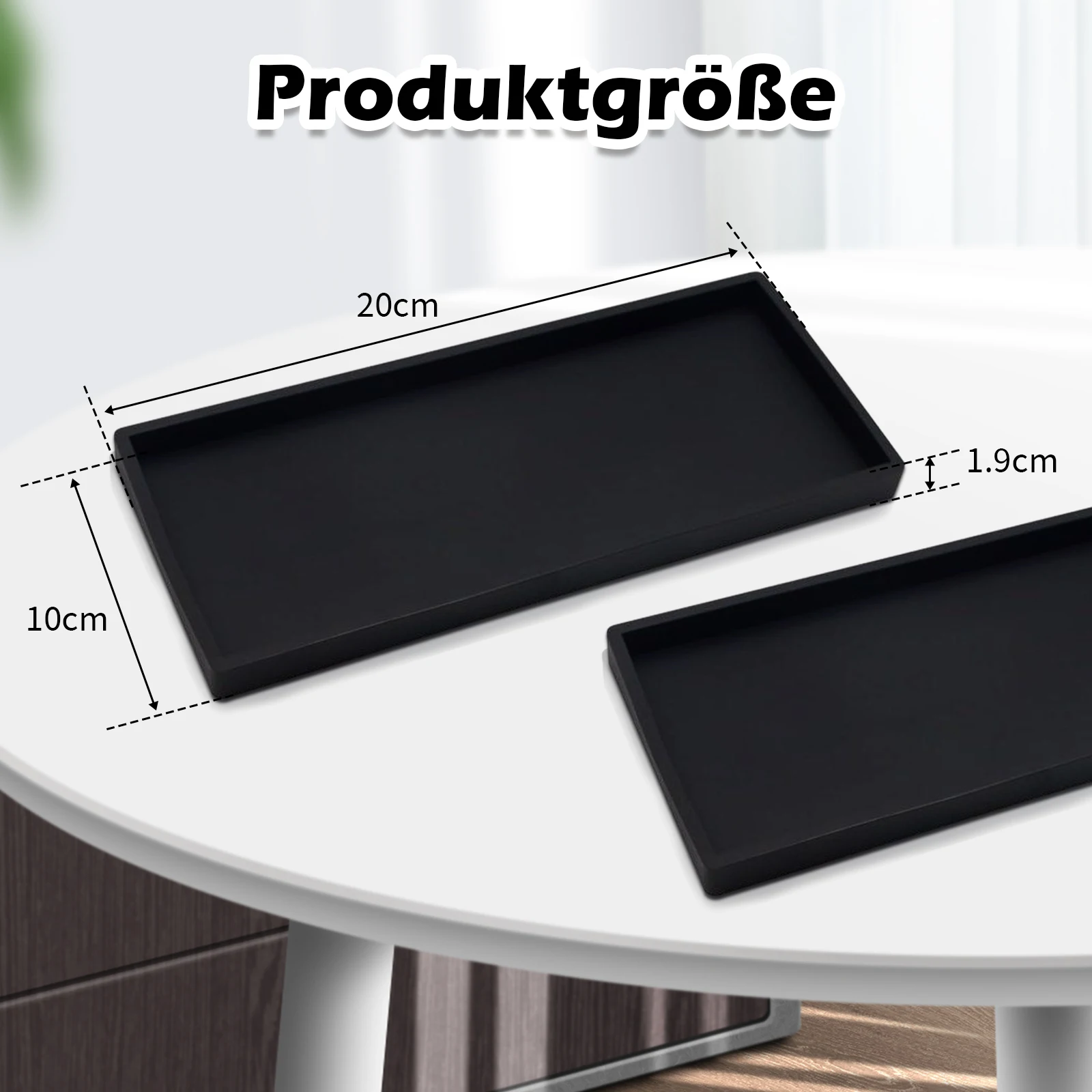 Black Stylish And Modern Tray For Bathroom Organization Easy To Clean Silicone Size Bathroom Trays